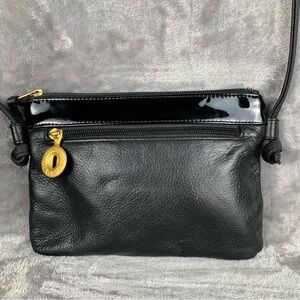 Sereta Vintage Crossbody Bag Womens Purse Black Pebble Leather Mini Bag Logo